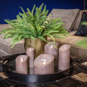 Alternative view of PTMD LED Light Candle rustic brown moveable flame S