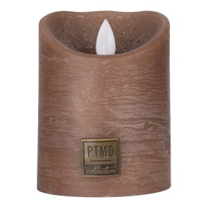 PTMD LED Light Candle rustic brown moveable flame S